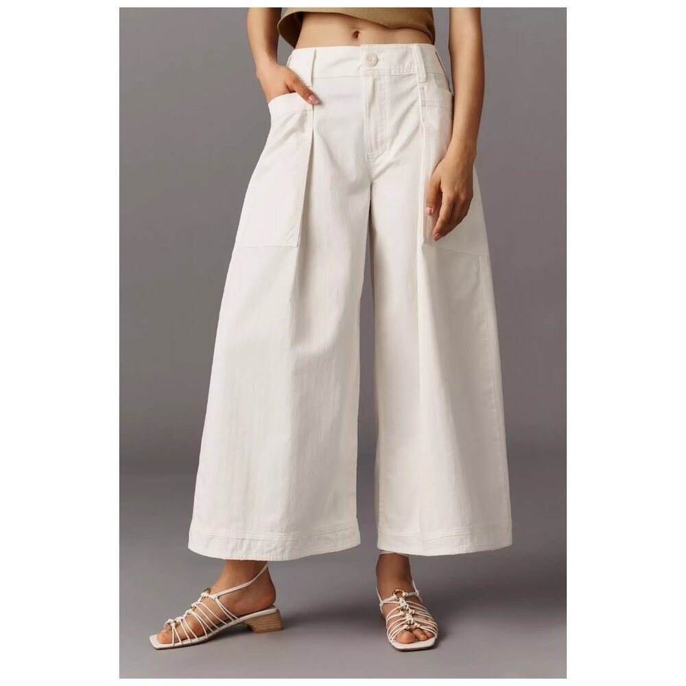 ANTHROPOLOGIE | Pilcro | 98% Cotton Wide-Leg Utility Pants | NWT - Picture 4 of 8
